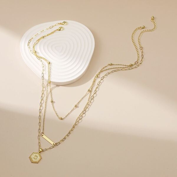 

2pcs 14K Gold Plated Letter Charm Necklace
