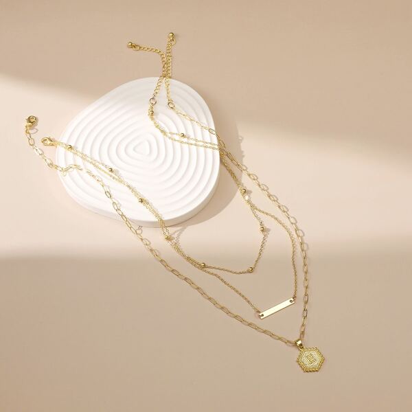 

2pcs 14K Gold Plated Letter Charm Necklace