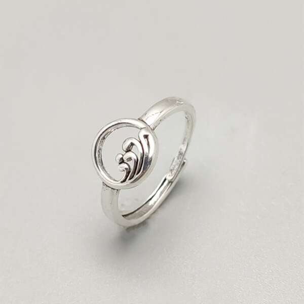 

Waves Decor Cuff Ring, Antique silver