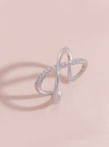 Anillo abierto zirconia cúbica - Plateado - Ver 2