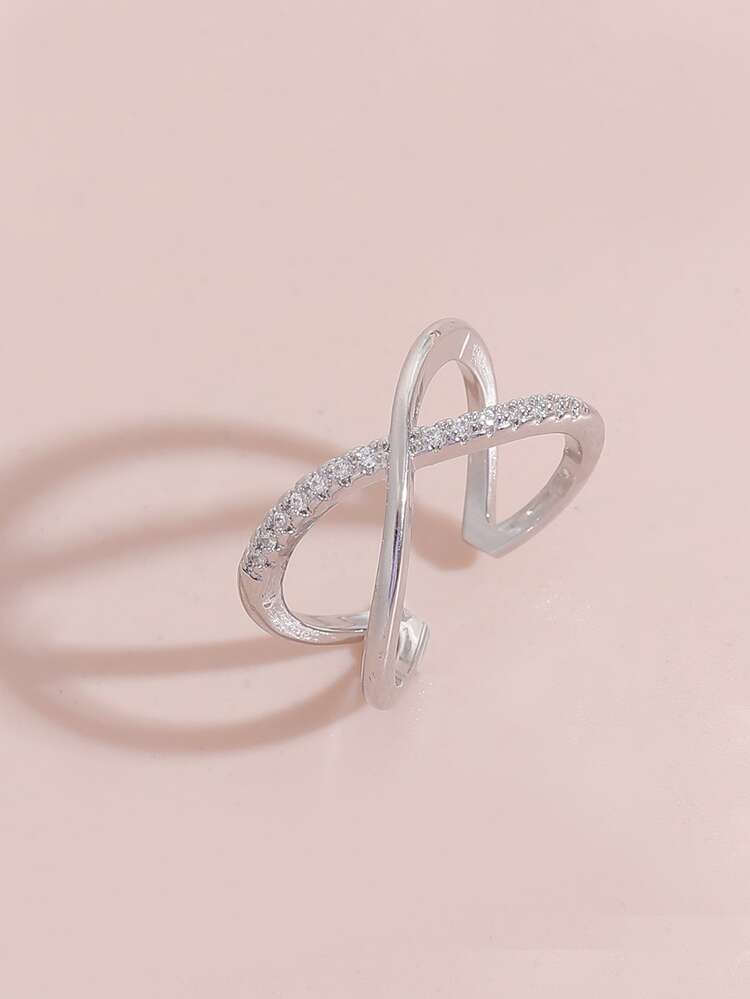 Anillo abierto zirconia cúbica - Plateado - Añade 2