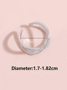 Anillo abierto zirconia cúbica - Plateado - Ver 3