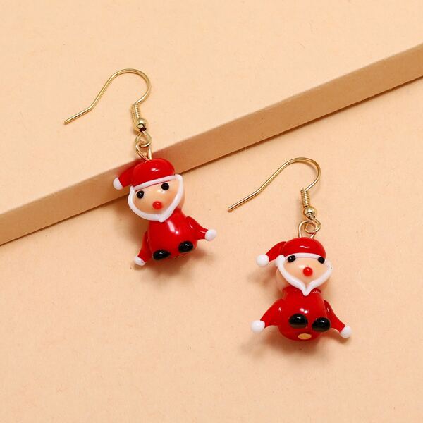 

Christmas Santa Claus Drop Earrings, Multicolor