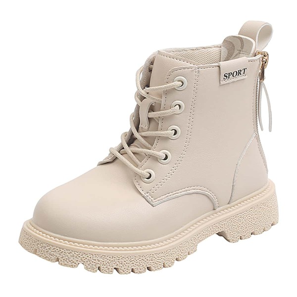 

Toddler Girls Letter Graphic Combat Boots, Beige