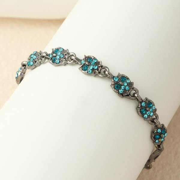 

Rhinestone Decor Bracelet, Blue