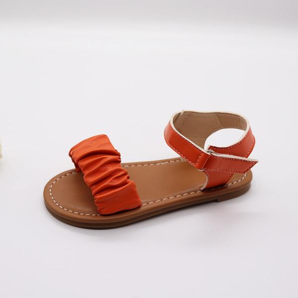 

Minimalist Ruched Detail Strappy Sandals, Orange