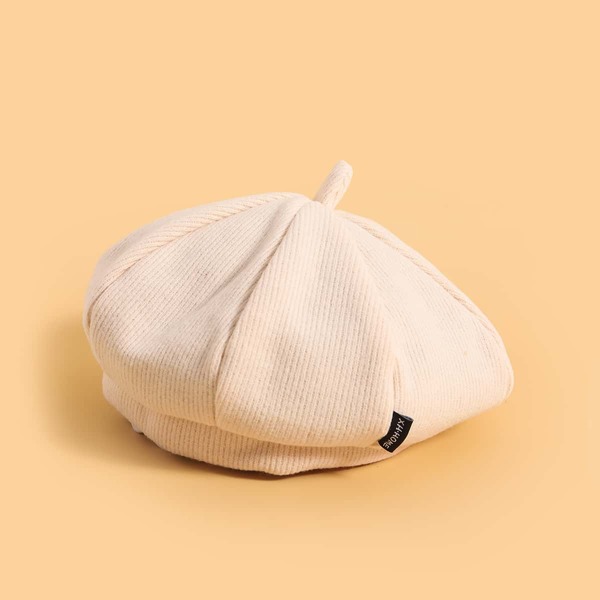 

Toddler Kids Solid Beret, Beige