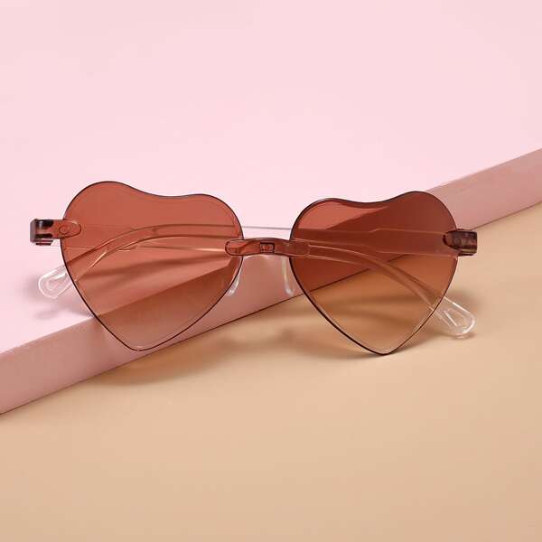 

Toddler Kids Heart Frame Sunglasses, Coffee brown