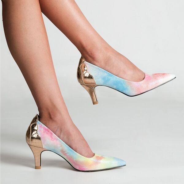

Colorblock Textured Court Pumps, Multicolor