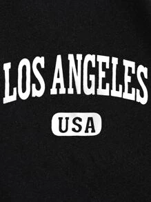 SHEIN Unity Letter Graphic Drawstring Waist Joggers - Black - View 4