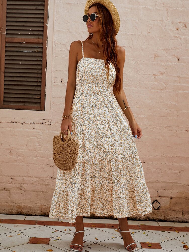 Ditsy Floral Cami Dress - Yellow - View 1