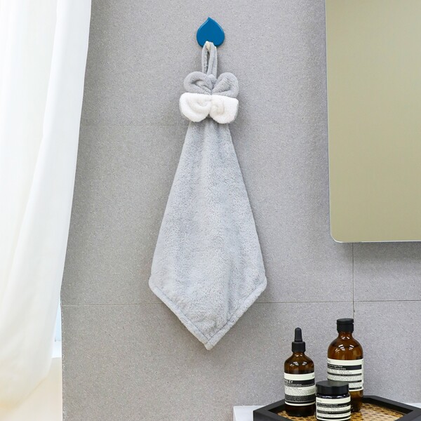 

Bow Decor Hand Towel, Grey