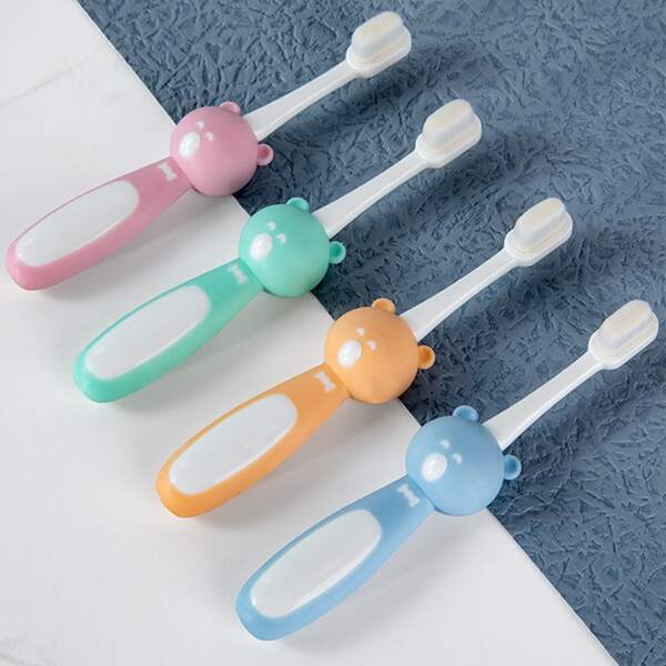 

1pc Bear Shaped Random Color Toothbrush, Multicolor