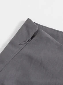 SHEIN Unity Solid Pleated Mini Skirt - Dark Grey - View 4