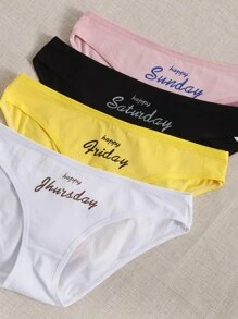 7pack Letter Graphic Panty - Multicolor - View 4