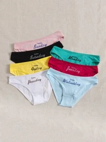 7pack Letter Graphic Panty - Multicolor - View 5