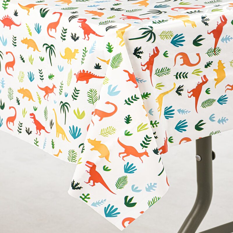 

Dinosaur Print Disposable Tablecloth, Multicolor