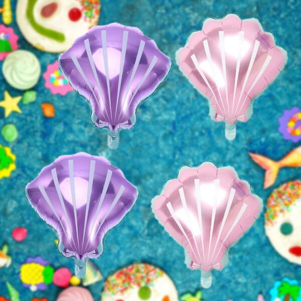 

12pcs Scallop Shaped Balloon, Multicolor