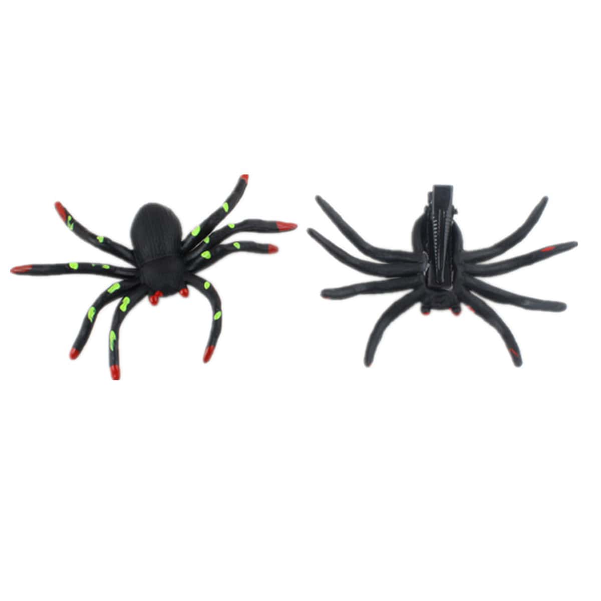 

2pcs Spider Decor Hair Clip, Black