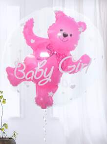 kumozawa 1pc Pink Teddy Bear Balloon Cluster (Straw Not Included) - Pink - View 1