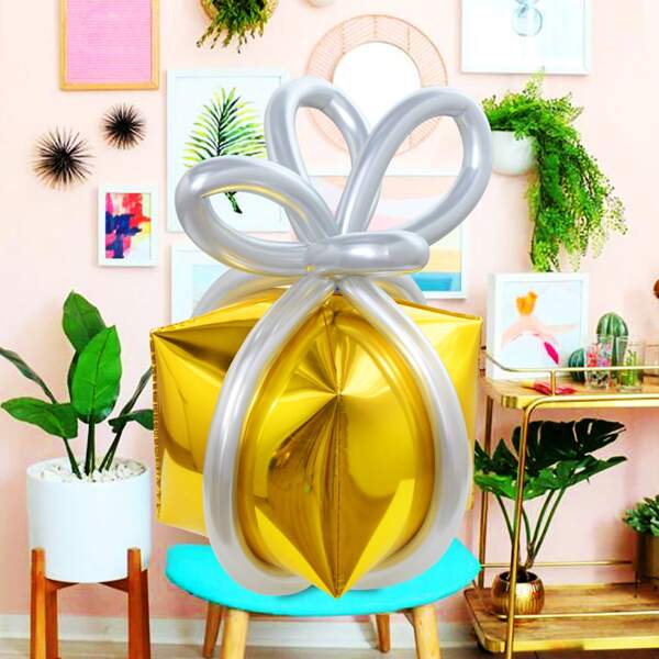 

3pcs Gift Shaped Decorative Balloon, Multicolor