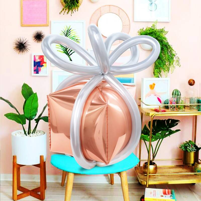

3pcs Gift Shaped Decorative Balloon, Multicolor