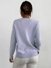 Jersey de hombros caídos con encaje delantero