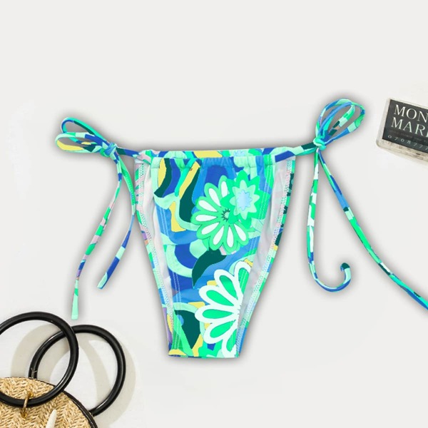 

Floral Print Tie Side Bikini Bottom, Multicolor