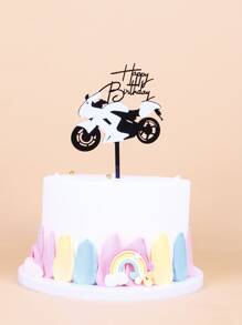 1 Piece Decoration De Gateau D Anniversaire Design Moto Mode En Ligne Shein France