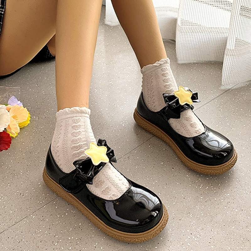 

Bow Decor Mary Jane Flats, Black