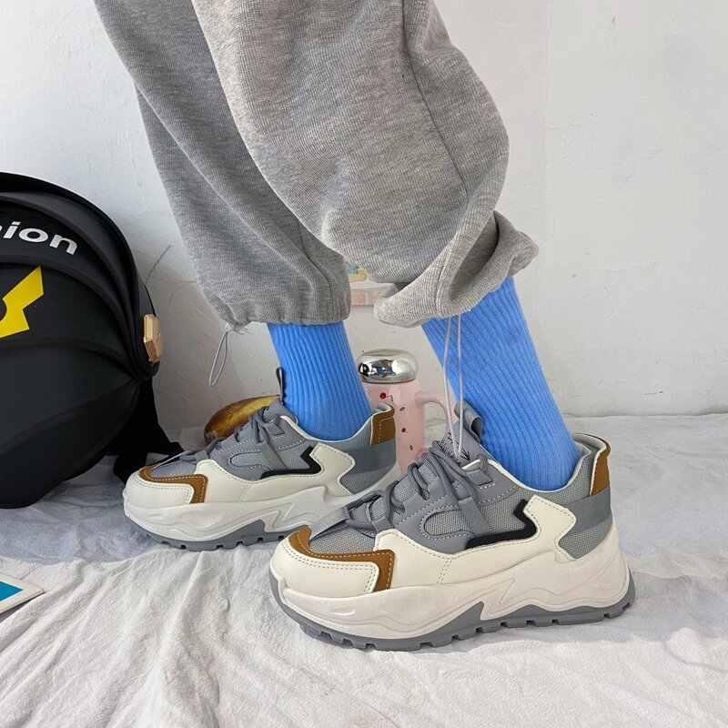 

Lace Up Front Chunky Sneakers, Grey