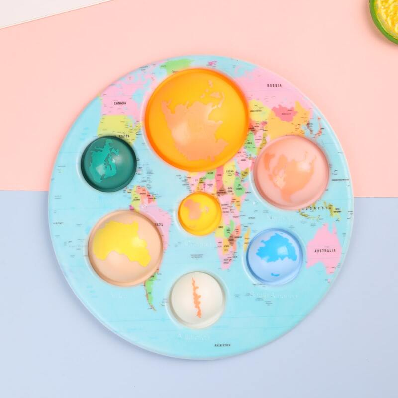 

1pc Map Print Push Pop Bubble, Multicolor