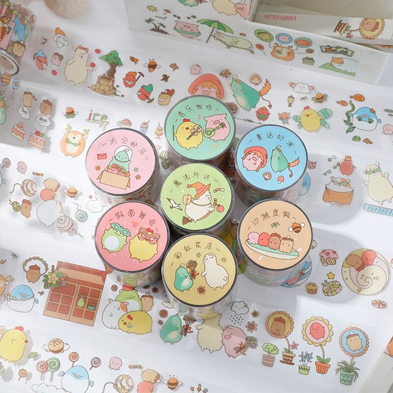 

1roll Cartoon Graphic Random Washi Tape, Multicolor