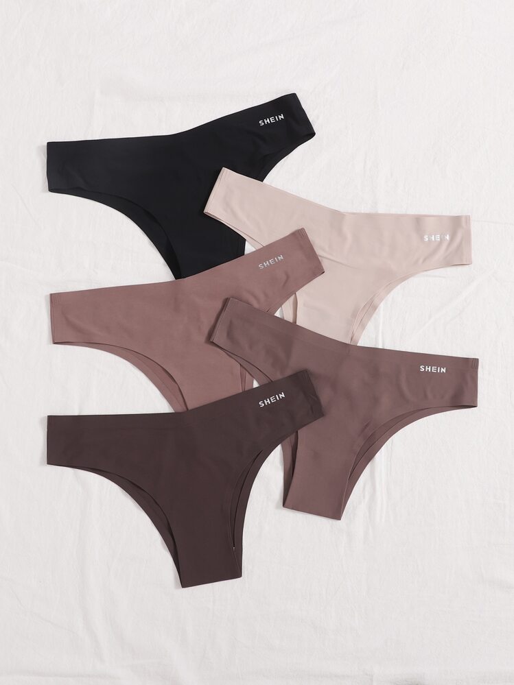 5pack Solid No Show Panty Set - Multicolor - View 4