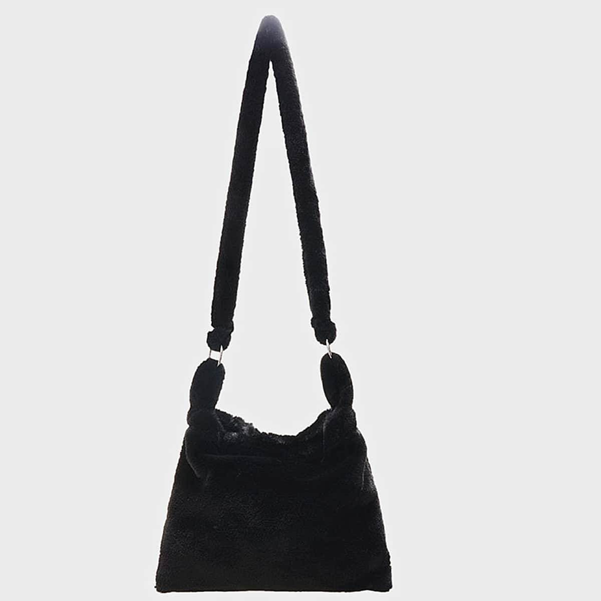 

Fluffy Crossbody Bag, Black