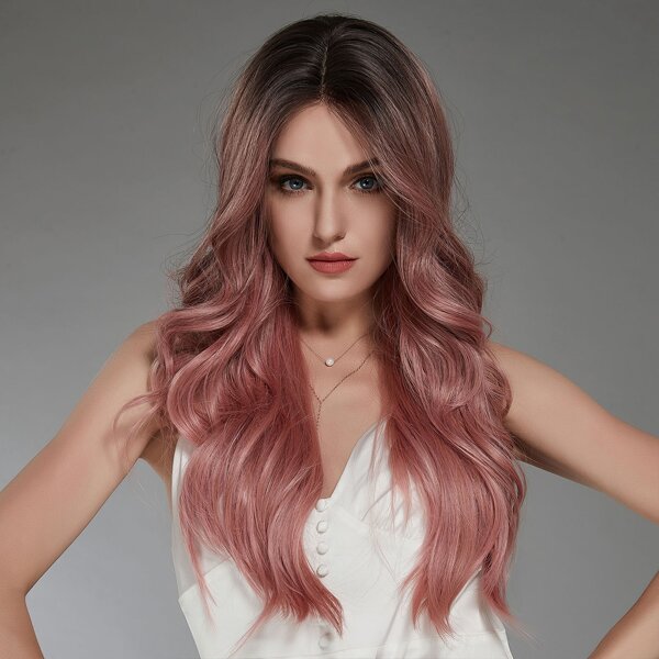 

Ombre Long Curly Wig, Pink