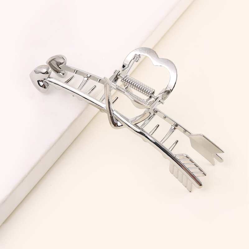 

Heart Decor Hair Claw, Silver