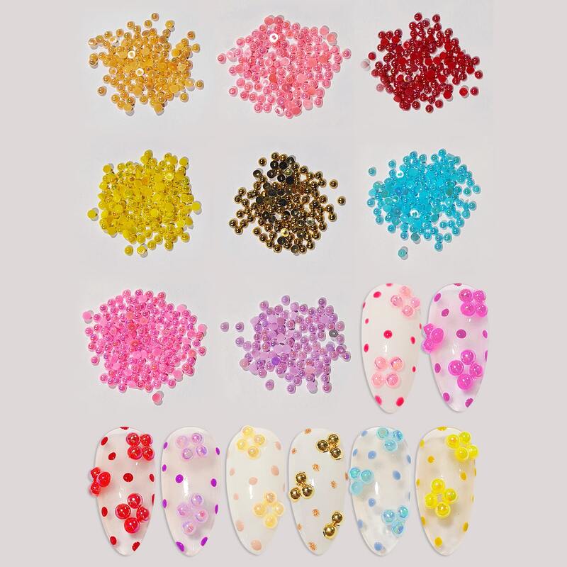 

8boxes Faux Pearl Nail Art Decoration, Multicolor