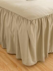 1件床裙，床上用品，柔软透气的床单，荷叶边下摆和松紧带设计，舒适睡眠，轻盈优雅，如云朵般柔软的质地，适用于单人床、双人床、大号床、特大号床，可机洗，公主风房间装饰 - 卡其色 - 查看 5