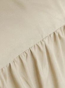 1件床裙，床上用品，柔软透气的床单，荷叶边下摆和松紧带设计，舒适睡眠，轻盈优雅，如云朵般柔软的质地，适用于单人床、双人床、大号床、特大号床，可机洗，公主风房间装饰 - 卡其色 - 查看 4