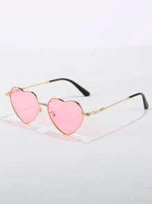 Heart Frame Fashion Glasses Cute Beach Accessories For Women Sun Glasses Sunglasses Shades - Pink - View 2