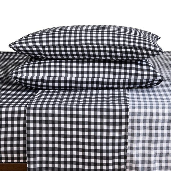 

Gingham Sheet Set Without Filler, Black and white