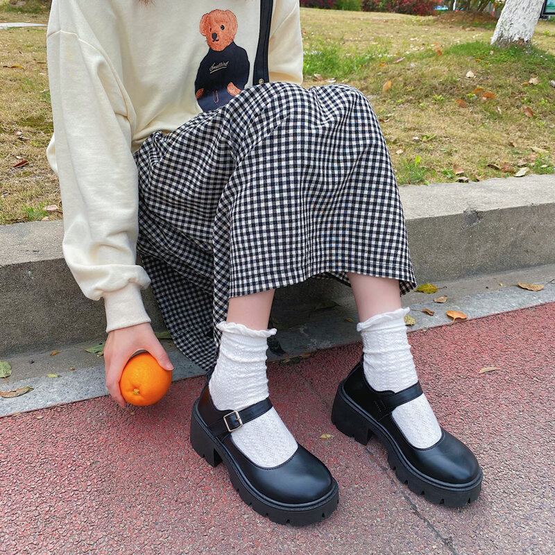 

Buckle Strap Mary Janes, Black