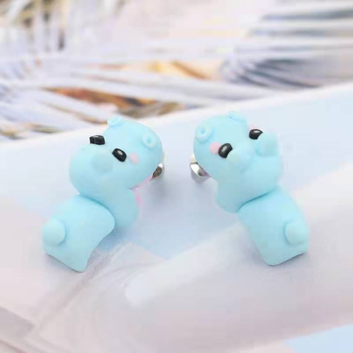 

Cartoon Design Stud Earrings, Blue