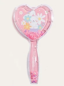 Cartoon Rabbit Pattern Hair Brush - Pink - View 3