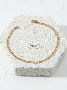 1pc Men's Stainless Steel Simple Bracelet - Yellow Gold - View 3