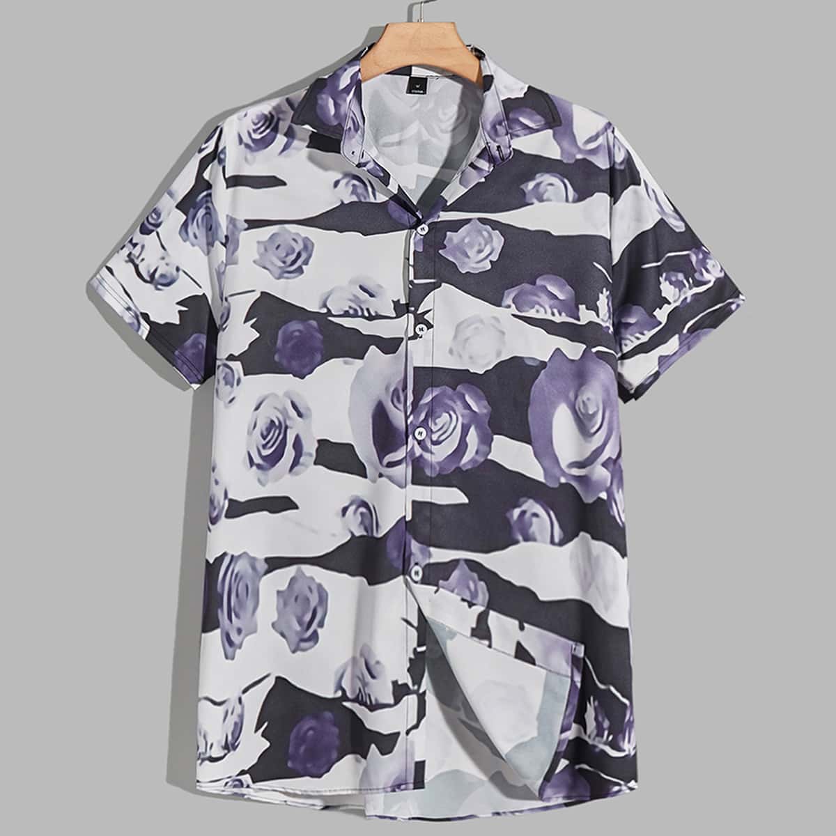 

Guys Floral Print Button Front Shirt, Multicolor