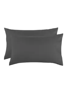 1 cặp áo gối màu rắn không có chất làm đầy - Màu xám đen - Xem 1