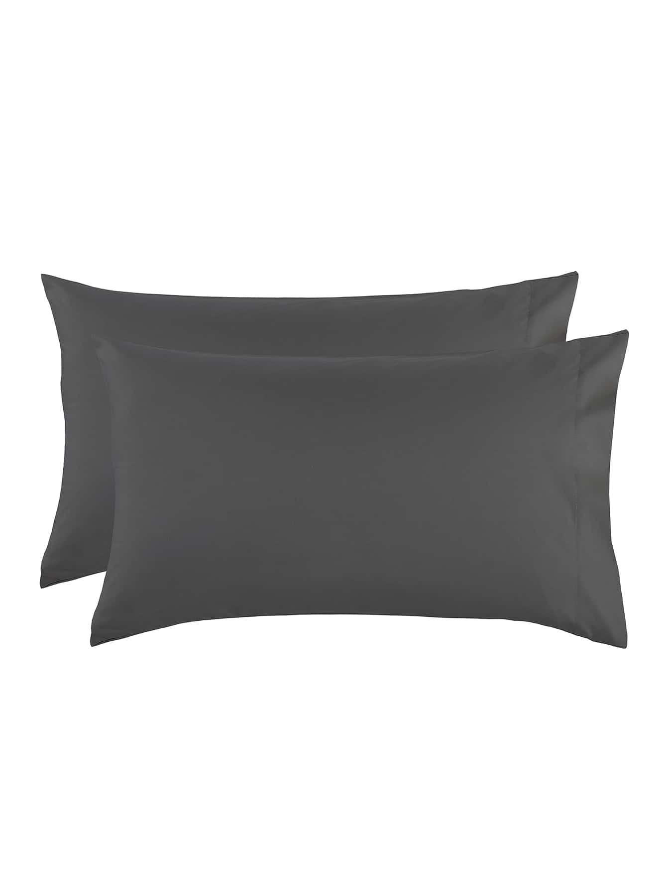 1 cặp áo gối màu rắn không có chất làm đầy - Màu xám đen - Xem 1
