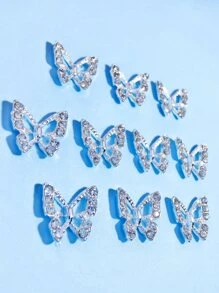 10 件蝴蝶形美甲装饰 DIY 指甲饰品 美甲宝石 美甲用品 指甲
